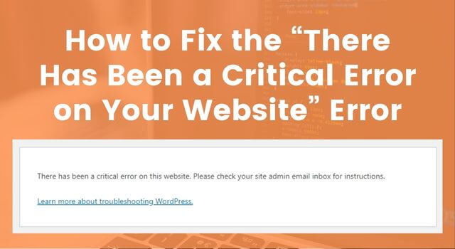 There Has Been a Critical Error on Your Website